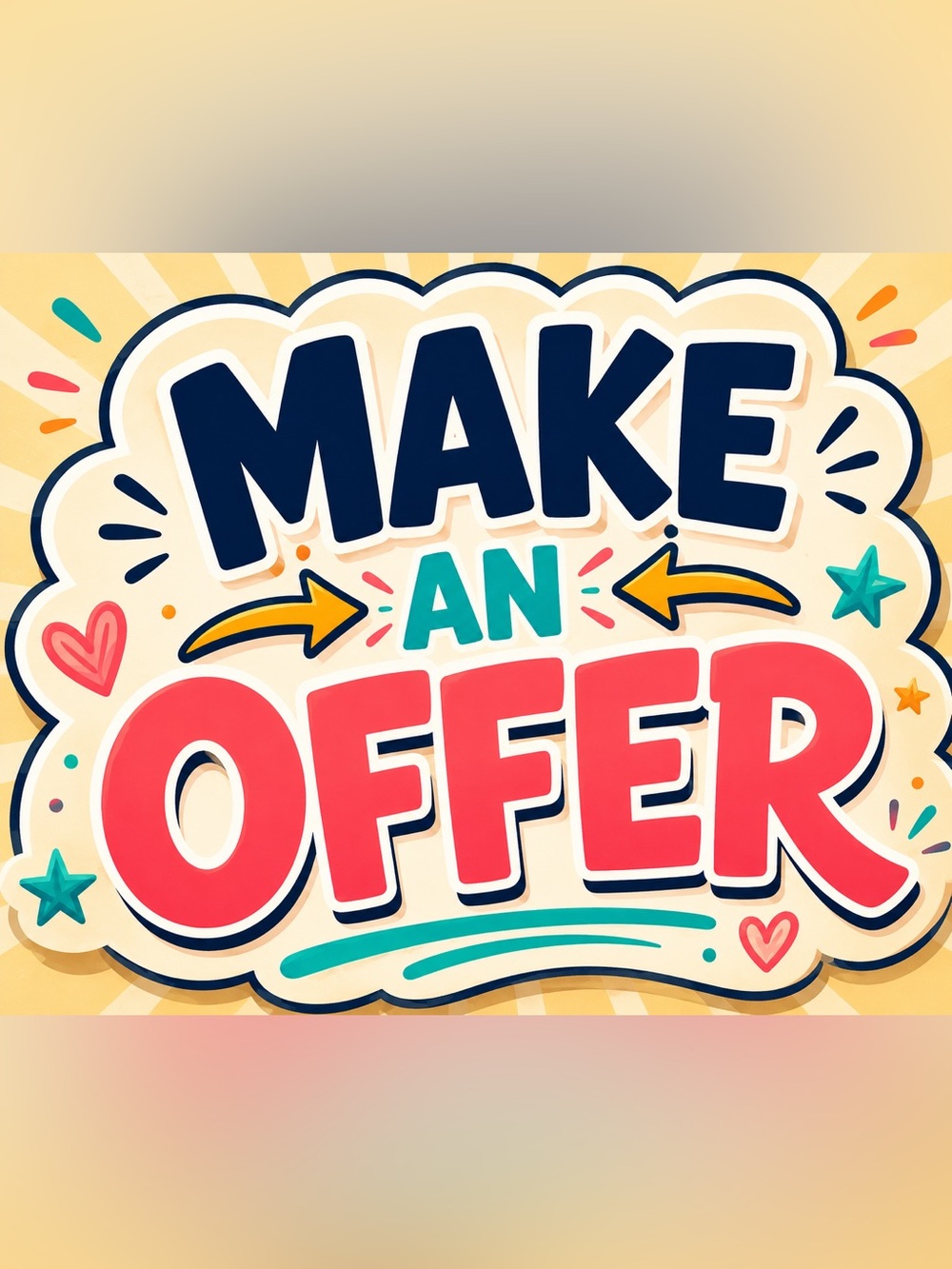 Colorful 'Make an Offer' Graphic Sign